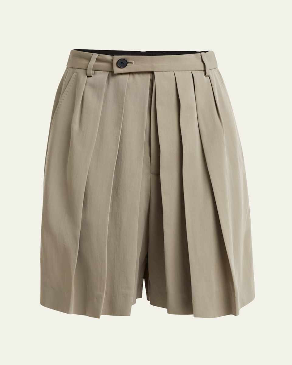 Hakama Pleated Wool Shorts